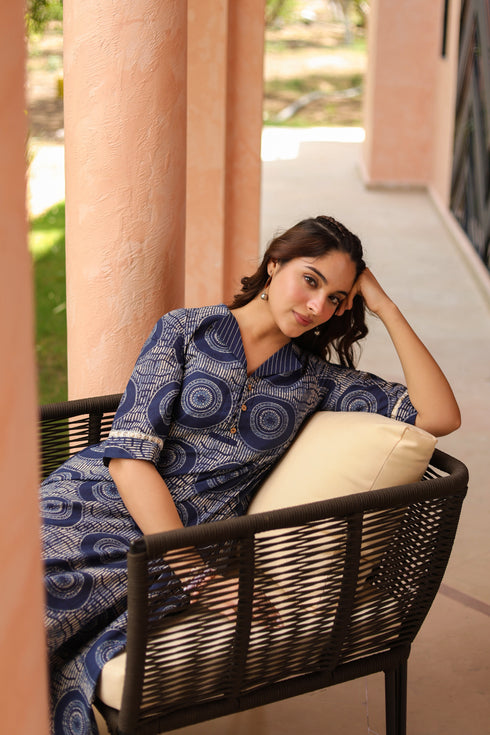 Women Fit & Flare Midi Ethnic Dress